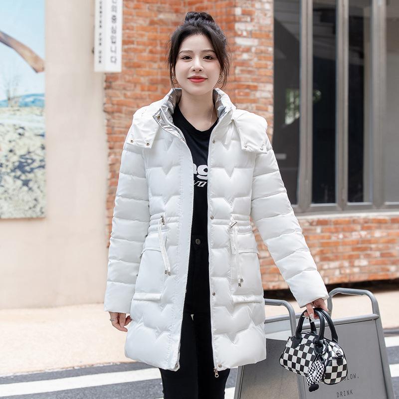 New Winter Padded Jacket Women's Mid-length Shiny Korean Loose Cotton Jacket Warm and Thickened Down Padded Jacket