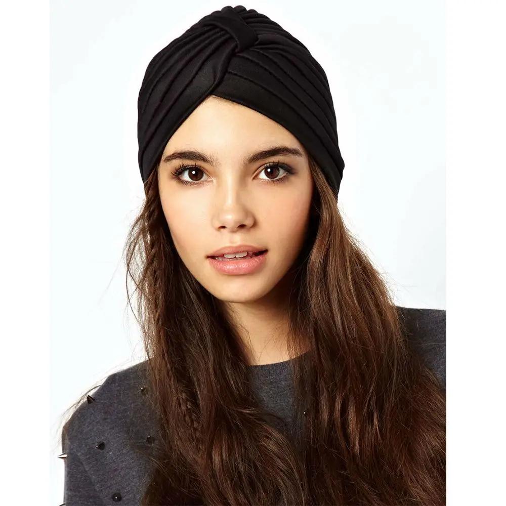 Women Head Wrap Ladies Head Cover Stretchy Turban Muslim Hat Bandana Scarf Hair Loss Chemo Cap Headwear
