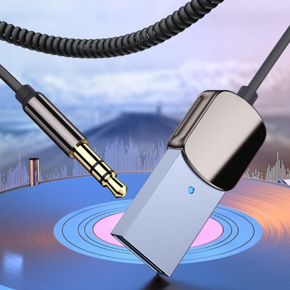 3.5mm USB Bluetooth Receiver Aux Interface Bluetooth 5.0 Bluetooth Adapter Hands-Free Auto Connection Car Bluetooth Adapter