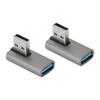 2Pcs USB3.0 Male to Female Adapter 10Gbps Rapid Heat Dissipation Small Portable 90 Degree USB Adapter for Home Office