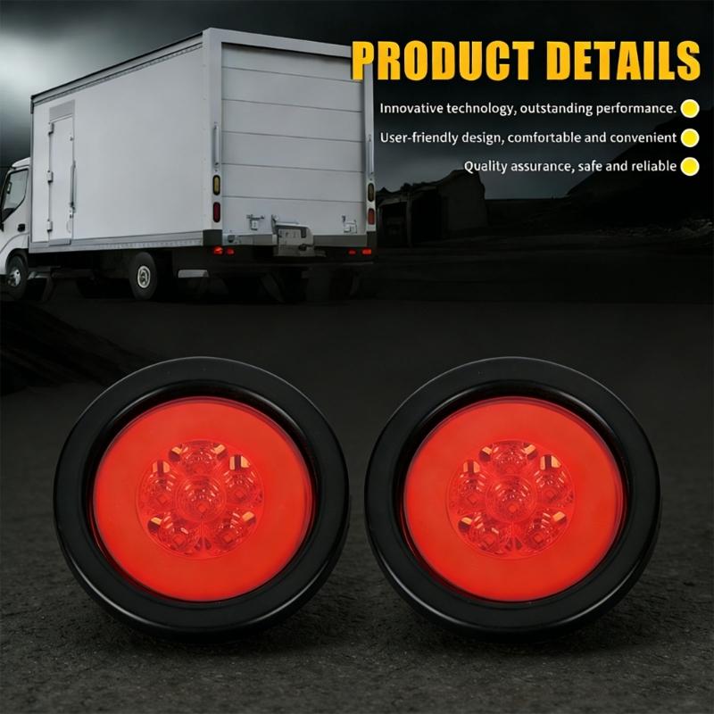 High Intensity 30 LED 4 Inches Trailer Brake Light For Automotive Signal Lamps Waterproof Stop Lamp Easy Installation