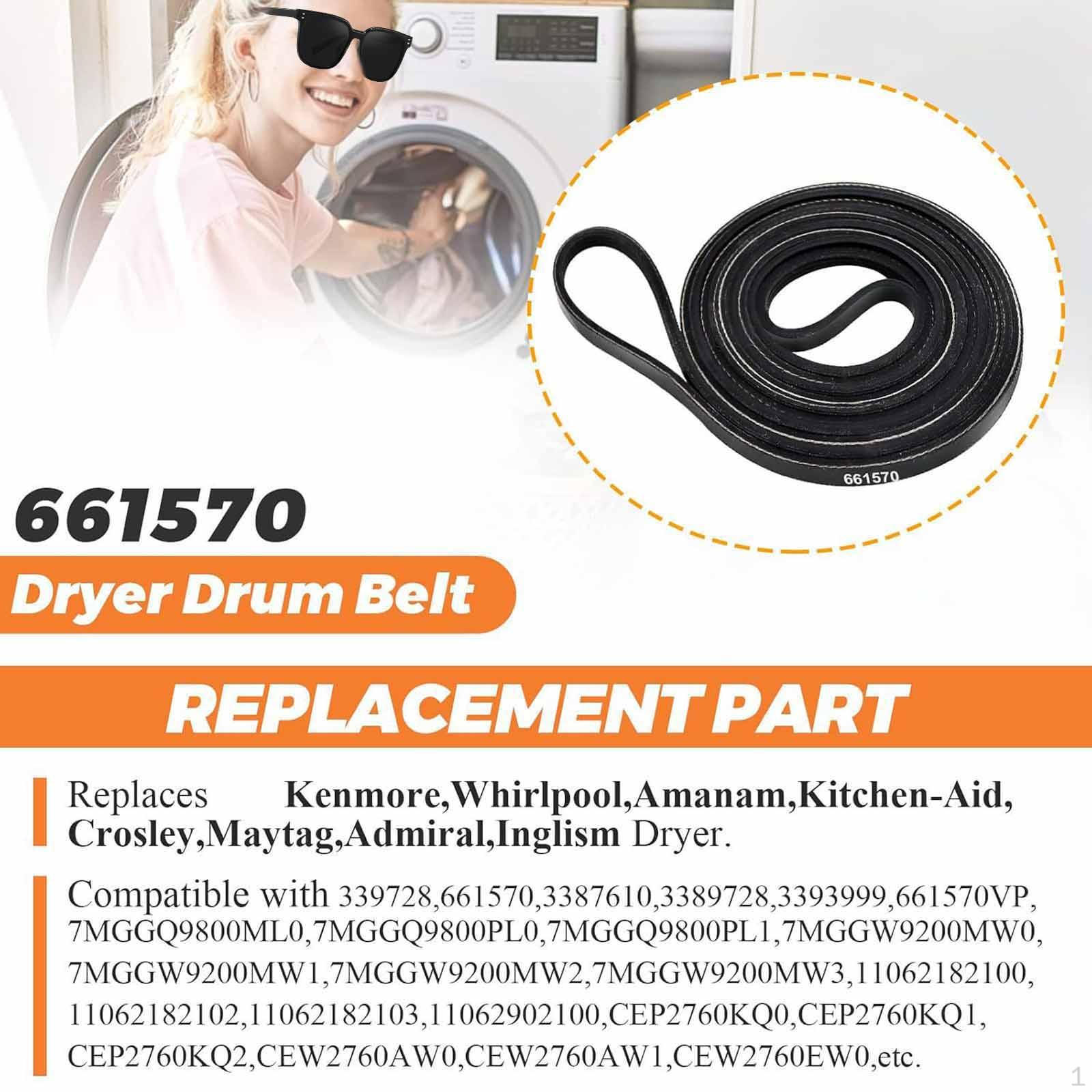 

Dryer Drum Belt 661570 Accessory AP2911808 Maintenance PS11722115 Home Rubber Drive