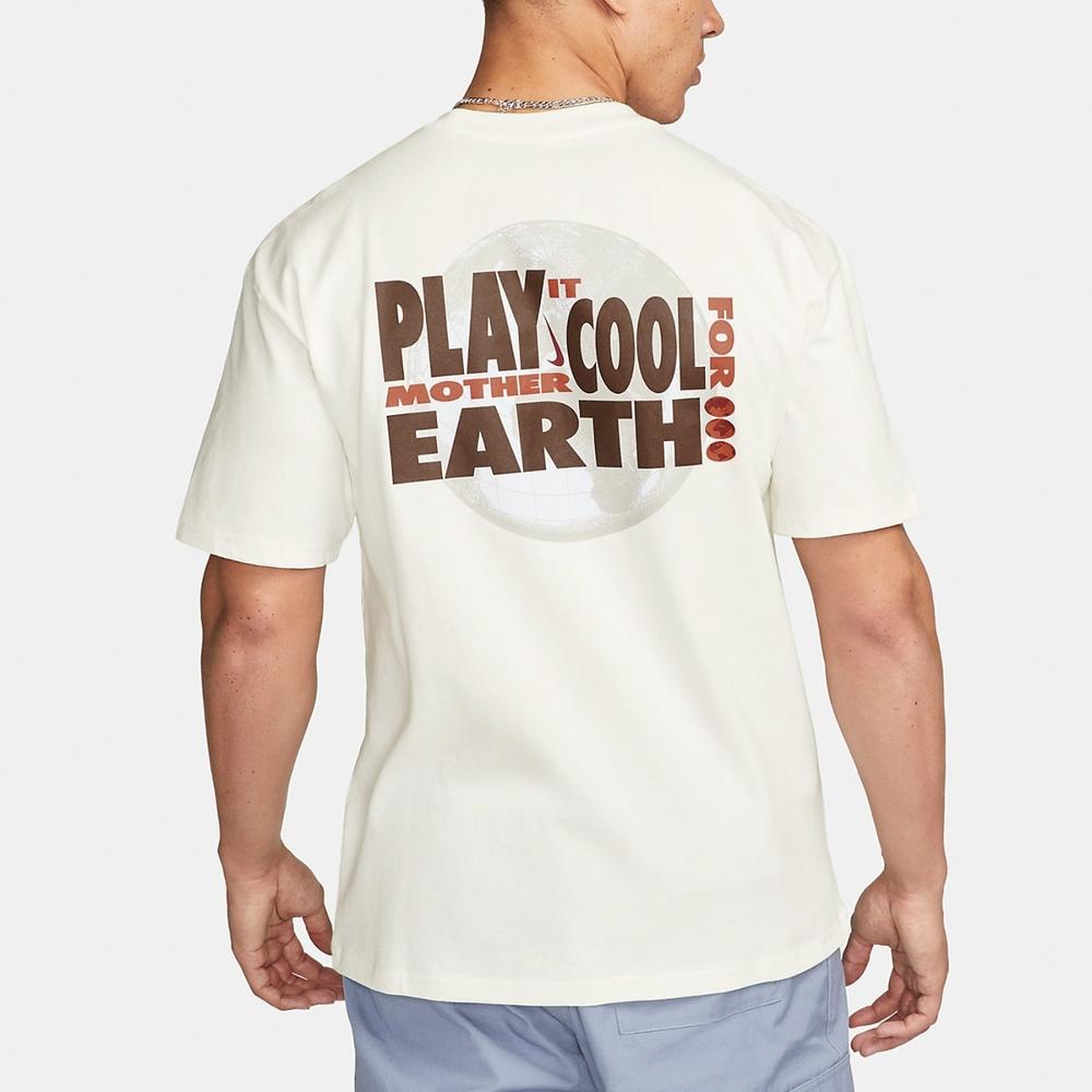 Nike Earth Letter Print Vintage American Crew Neck Short Sleeve T-Shirt Men Tops White FB9812-133