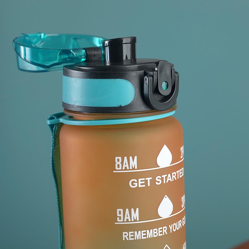 Gradient Color Ribbon Tea Infuser Space Cup with Pop-Up Lid - Large Capacity, Portable, Outdoor Fitness Sports Cup