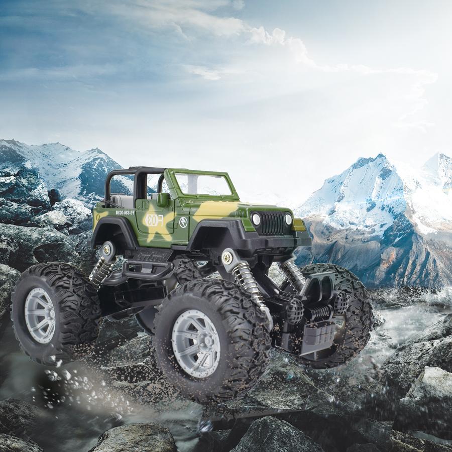 1/32 Children's Four-color Off-road Mountaineering Vehicle, Desert Vehicle, Spring Balanced Shock Absorber, Inertia Toy Car, Alloy Die-casting Model