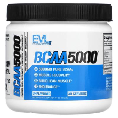 BCAA5000, Unflavored, 5,000 Mg, 5.3 Oz (150 G)