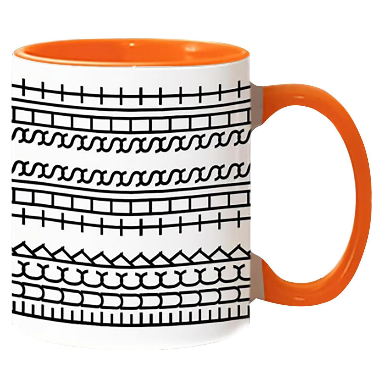 

Ceramic Mugs Coffee Cups Microwave Milk Tea Cup ins korean style Oatmeal Breakfast Mug Gift for Work Besties Drinkware Kitchen As Shown помаранчевий