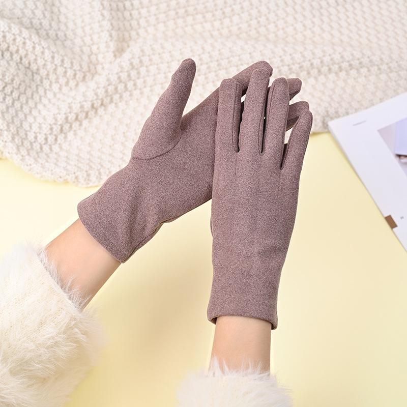 Women's Thin Cotton Touchscreen Cycling Gloves - Windproof, Warm, Velvet-lined for Spring and Autumn