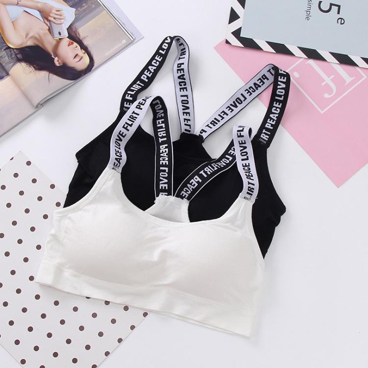 Student Backless Camisole Vest with Chest Pads - Women's Summer Sports Bandeau Anti-exposure Base Layer