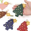 In Stock Creative Christmas Tree Pendant - Cute Leather Star Bag Charm & Snowflake Keychain Accessory