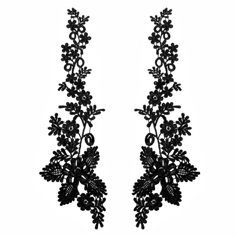 Polyester light embroidery lace symmetrical clothing lace accessories water-soluble hollow embroidery flower strip cloth sticker