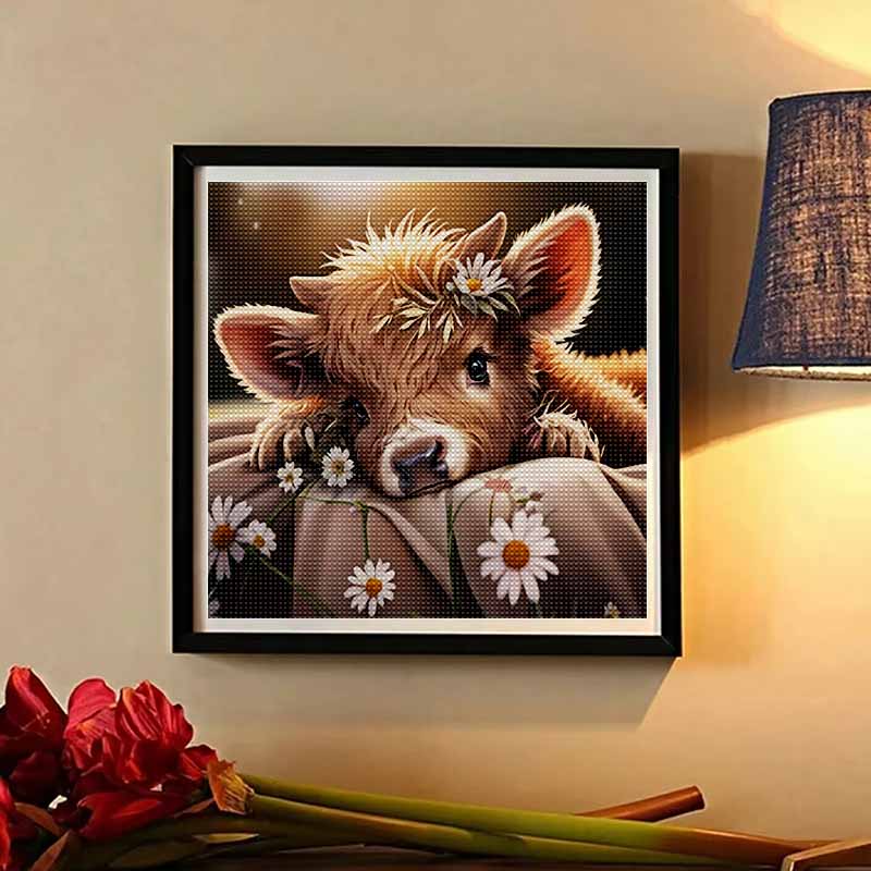 New Arrival 5D DIY Full Circle Diamond Painting "Cute Calf" Embroidery Cross Stitch Home Decor Gift