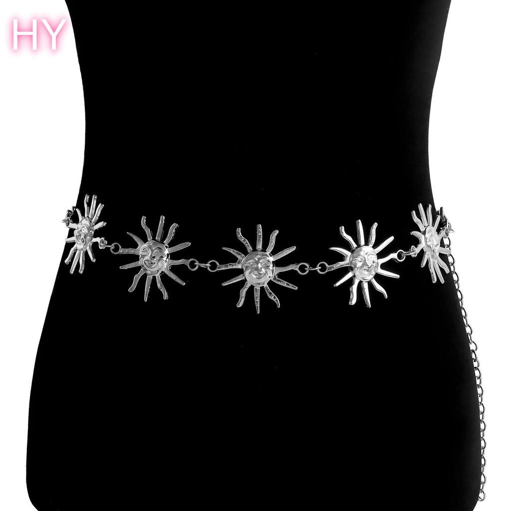 HY Multi-Layer Large Sunflower Waist Chain for Women Sexy Lady Summer Wear Body Chain Fashion Jewelry Accessories Gifts