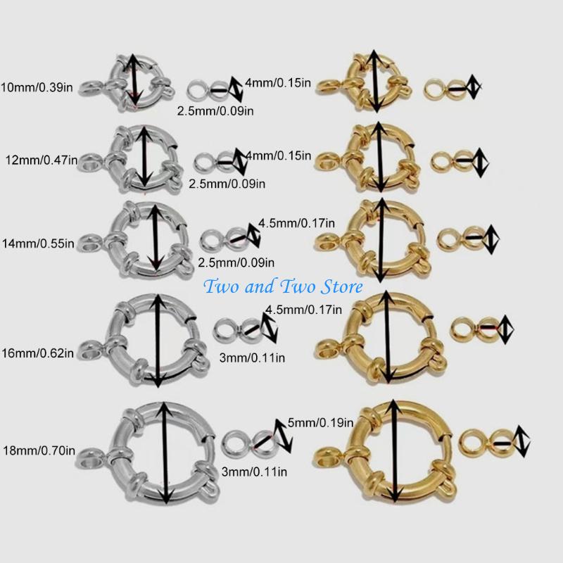 HX6F Pack of 10 Multi Functional Stainless Steel Necklace Connector with Spring Clasp