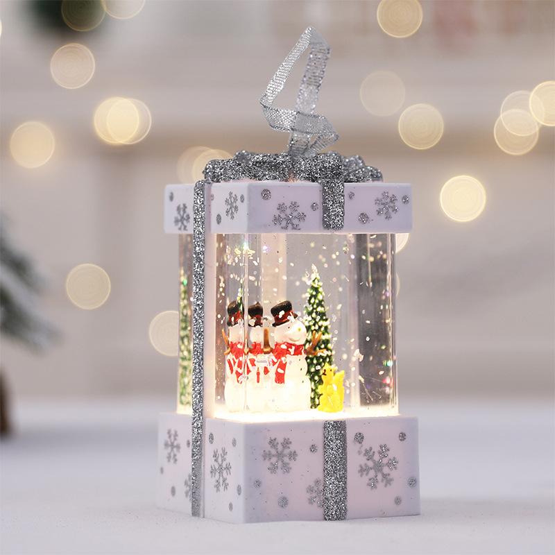 Christmas Ornaments Gift Snow Flower Lantern Santa Snowman Holiday Decoration Props Crafts Propse Decor Atmosphere Light