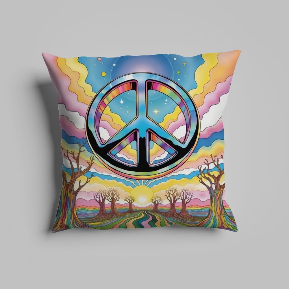 Kissenbezug luxuriös Home-Office, Sofa dekorativ Mehrgrößen Auto-Sitzkissen, Kissenbezüge Friedenszeichen Blume Ölmalerei