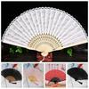 Diameter 40cm Chinese  Vintage Bamboo Fan Bamboo Frame Bamboo Silk Folding Fan  Dancing Party