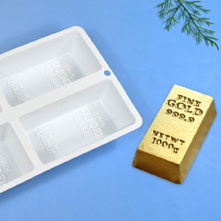Gold Brick Shape Silicone Molds Nonstick Mousses Cake Molds Cake Decorating Tool for Truffles Cheesecakes Easy To Clean