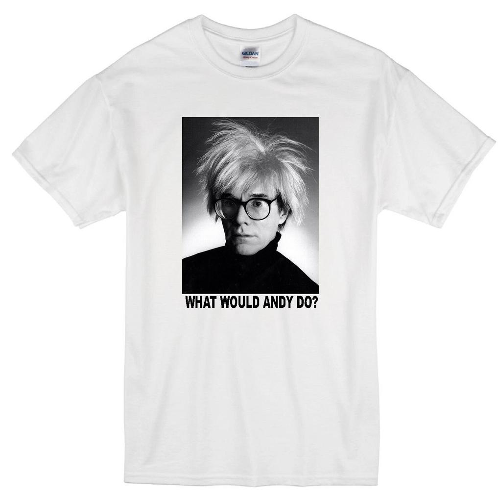 ANDY WARHOL WWD? T-shirt Bianca Artista Moderno Pop Art Leggenda di Pittsburgh