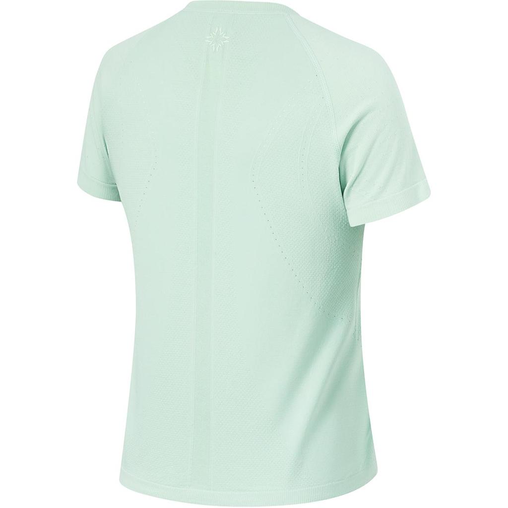 Li-Ning Fitness Series Solid Color Moisture Wicking Round Neck Short Sleeve T-Shirt Women Tops Ice-Green ATSU472-2