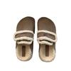 A Lazy Person Wears Thick-soled Women's Shoes with A Half-slipper Toe and Fleece Slippers on Top