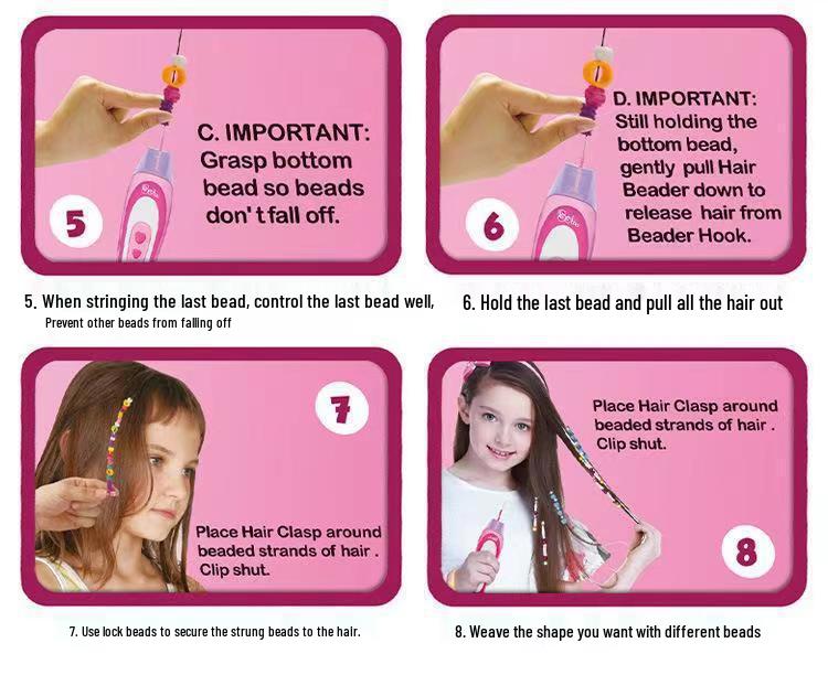 Hair Braider Toy Set for Girls - Role-Play Hairdressing and Braiding Accessories