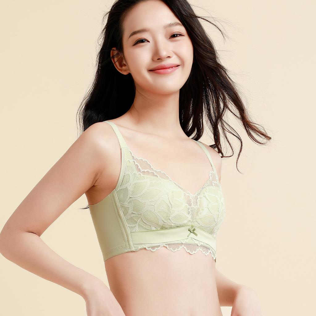 New Sexy Lace Small Chest Concealed Accessory Underwear Women's Inner Material Mulberry Silk Women's No Steel Hoop Text Bra