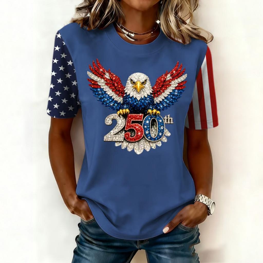 Women's Casual And Fashionable Short-sleeved Printed T-shirt Top