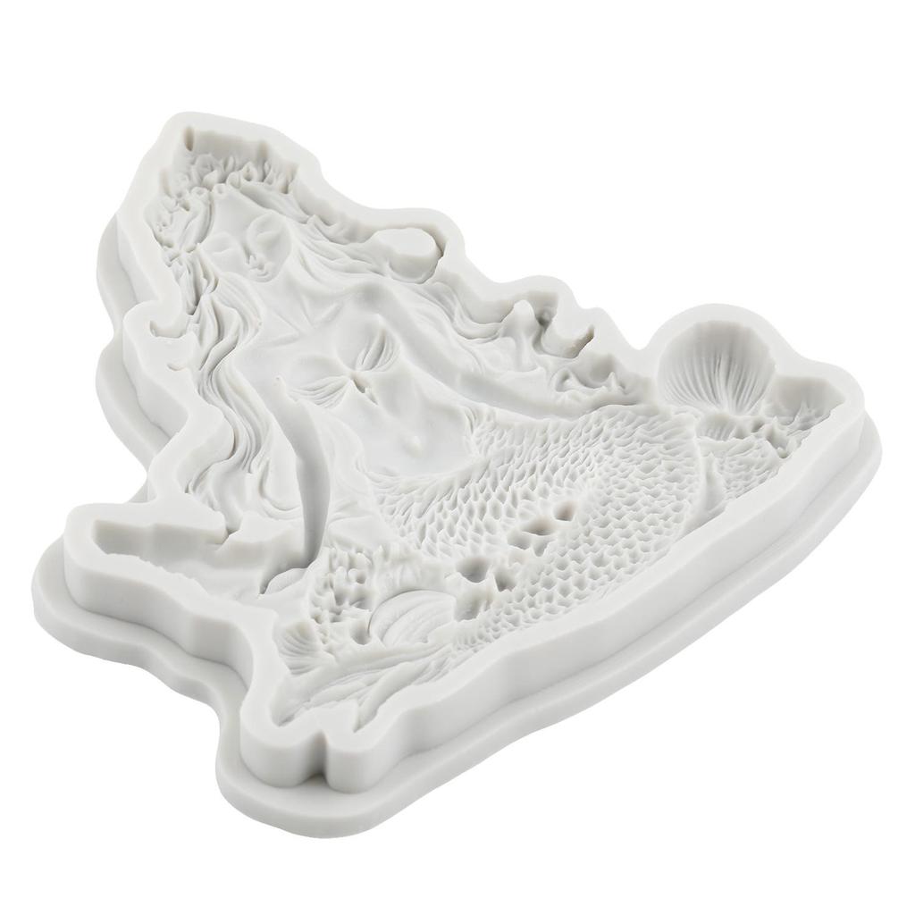 Mermaid Silicone Molds Mermaid Girl Fondant Mold Cake Decorating Tools Cupcake Topper Chocolate Candy Craft Gum Paste Polymer Clay