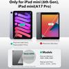 For iPad Mini (2024)/(2021) Case Acrylic + PC Matte Tablet Cover with Pencil Holder