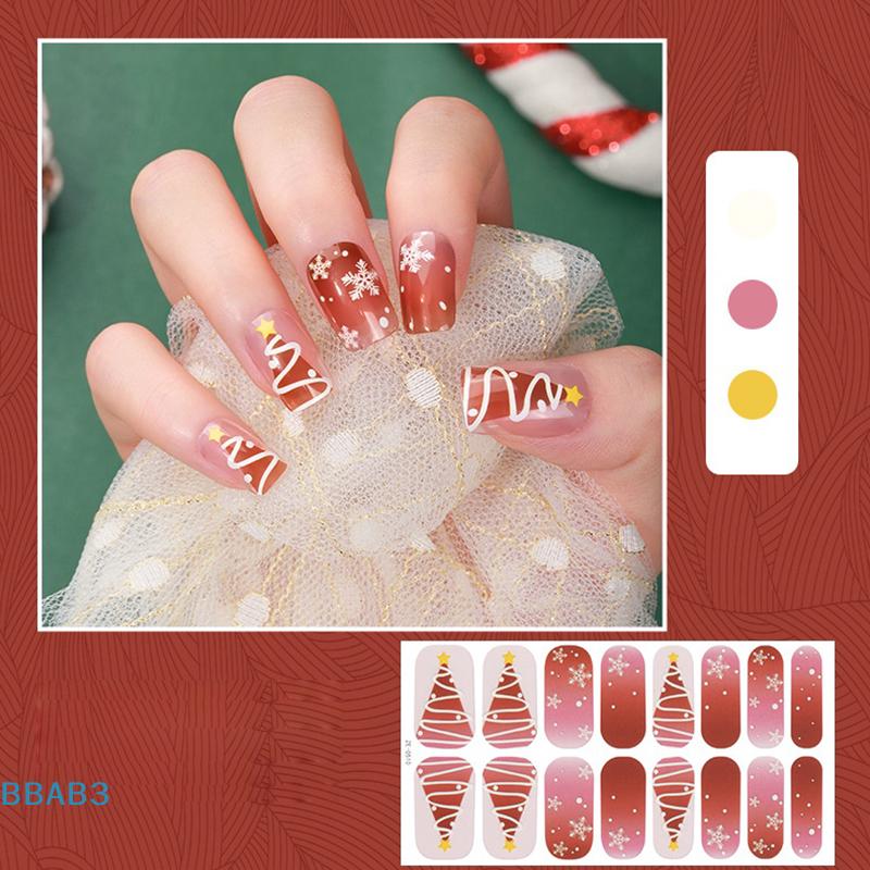 Christmas Series Full Cover Nail Stickers Snowflake Nail Decal Women Self Adhesive Manicure Designer Nail Art Sticker Decoration
