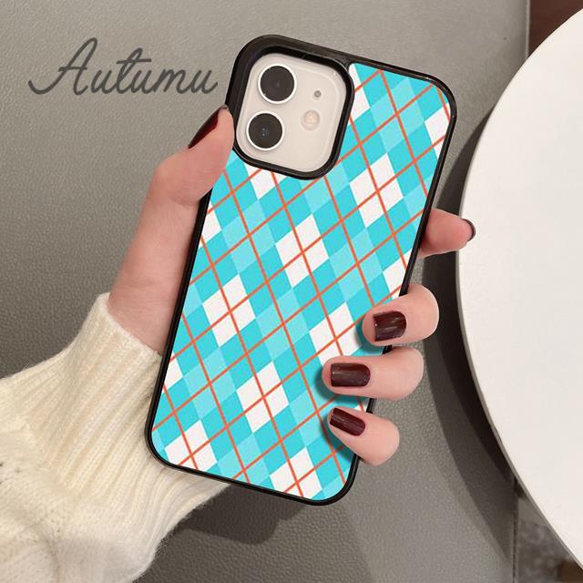 Argyle Plaid telefoonhoesje voor iPhone 11 12 13 14 Pro Max mini X XR XS SE 2020 5 6S 7 8 Plus Samsung Galaxy S21 S22 Cover shell