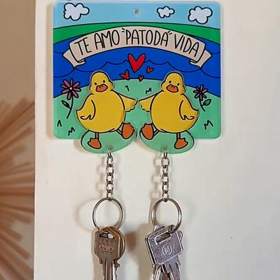 Stylish Ducks Keychain Duckling Pendant Keyring Acrylic Lovebirds Hanging Bag Accessory for Couples and Spouses