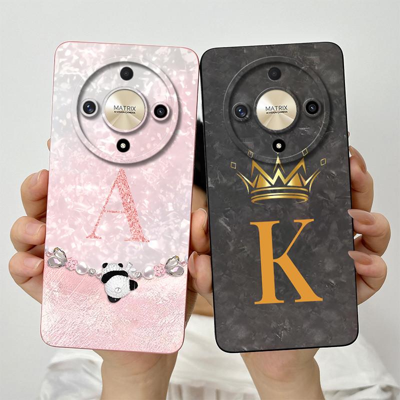 For Honor X9b Case Honor X9A Honor Magic 6 Lite Magic 5 Lite Phone Case Crown Letters Full Matte Anti Drop Soft Protective Cover