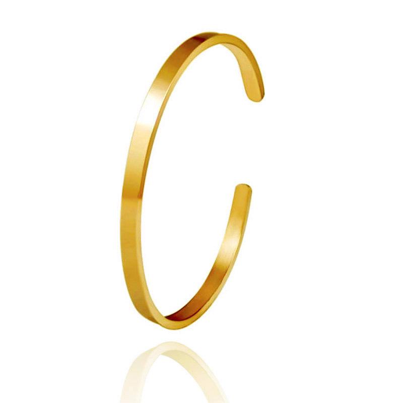 Verstellbarer C-förmiger Edelstahl-Armreif - Europäisches/Amerikanisches Erntedank- und Weihnachtsgeschenk, Anpassbares Logo verfügbar.