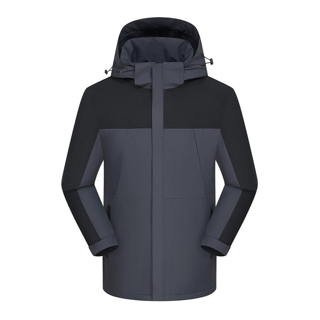 Personalized Windproof 3-in-1 Jacket: Solid Color, Custom Logo, Unisex Design, Thick Workwear