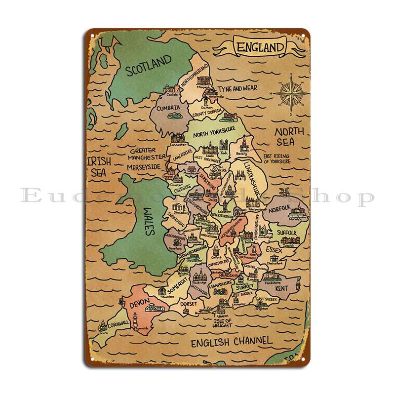 Vintage Colorful England Metal Sign Living Room Classic Garage Club Custom Garage Decoration Tin Sign Poster 20X30CM