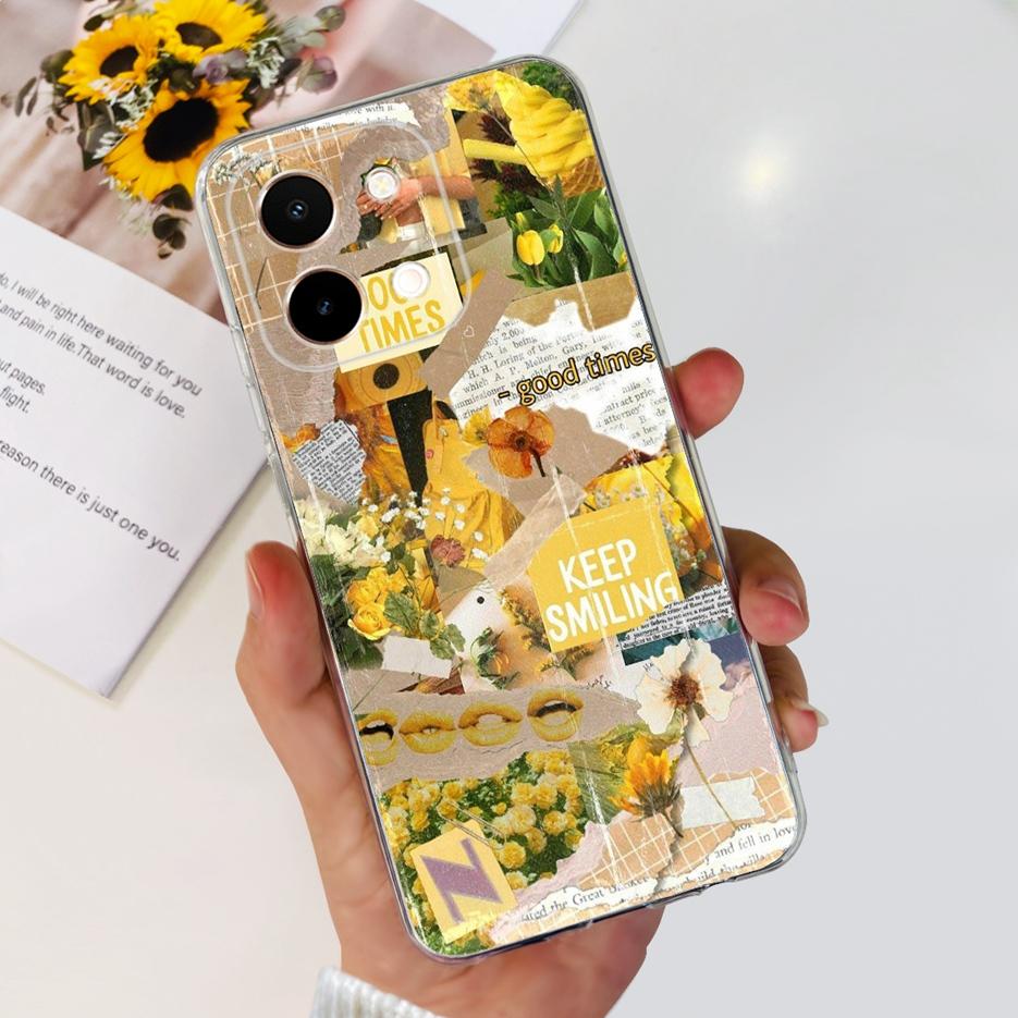For Vivo Y28 4G Case V2352 Cute Cat Panda Painted Cover Soft Silicone Phone Case For Vivo Y28 Y 28 VivoY28 4G Funda 6.68'' Coque