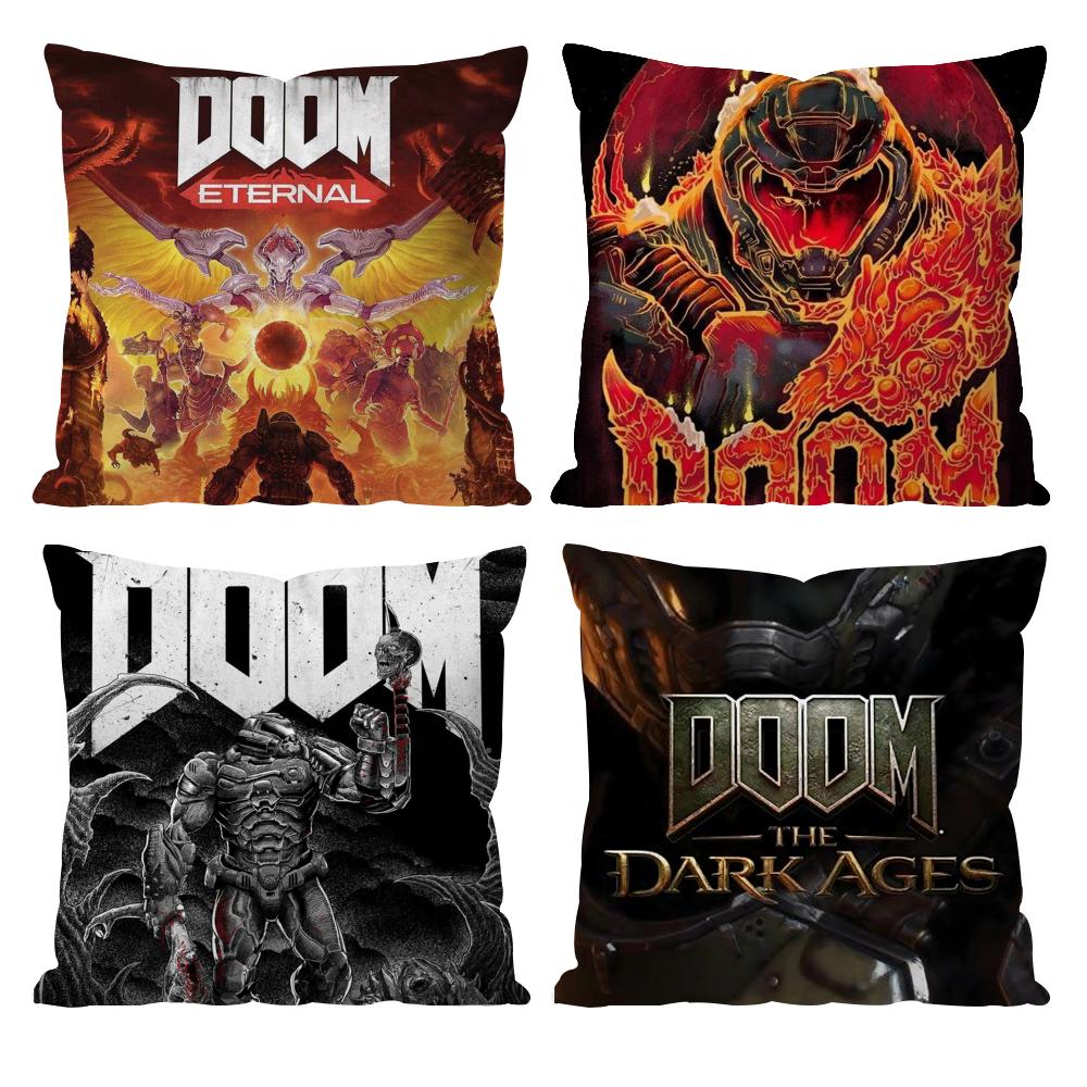 D-Doom E-Eternal Cool Game Cushion Cover Pattern Printed Pillowcase for Living Room Sofa Cushion Cover & Bedroom Decor