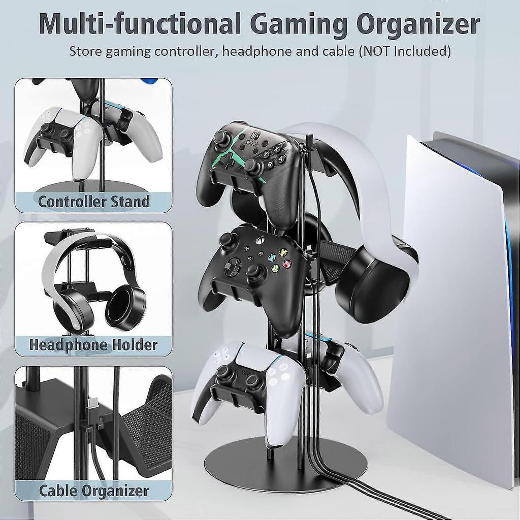 Controller Stand,3 Tier Controller Headphone Holder for Universal Headsets and Controllers Xbox PS5 PS4 Switch