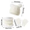 3Pcs/Set Winter Knitted Hats Scarfs Warm Bonnet Gloves Kits Children Scarf Hat Gloves Set  Outdoor