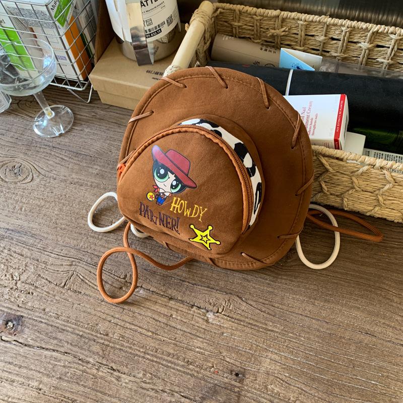 

Cute ins wind 2025 summer new cowboy hat messenger bag cartoon modeling fun personality shoulder mobile phone bag 21*6*20 коричневый