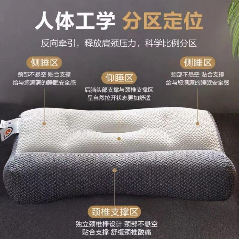 Ergonomic Cervical Pillow Neck Support Sleep Aid Memory Foam Alternative With High-Density Knitted Cover