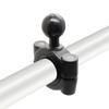 Fixed base handlebar mount for 1.125 to 1.54 inch diameter handlebar with 1 inch ball