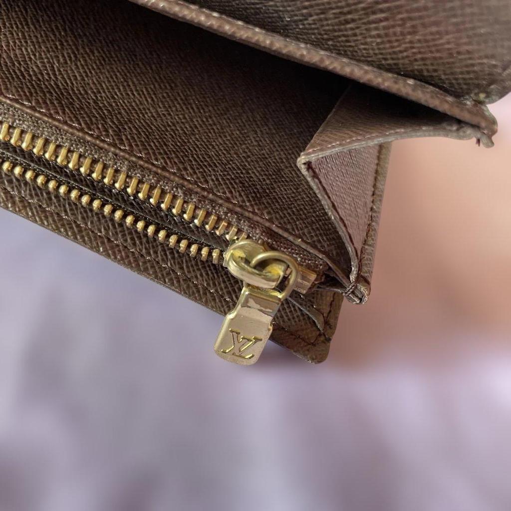 Used Louis Vuitton Damier Pattern Leather Long Wallet