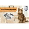 Stainless Steel Cat Bowls Raised Whisker Fatigue Relief Cat Plates Pet Water Dish Kitten Bowls Pet Bowls for Cats Food Bowls