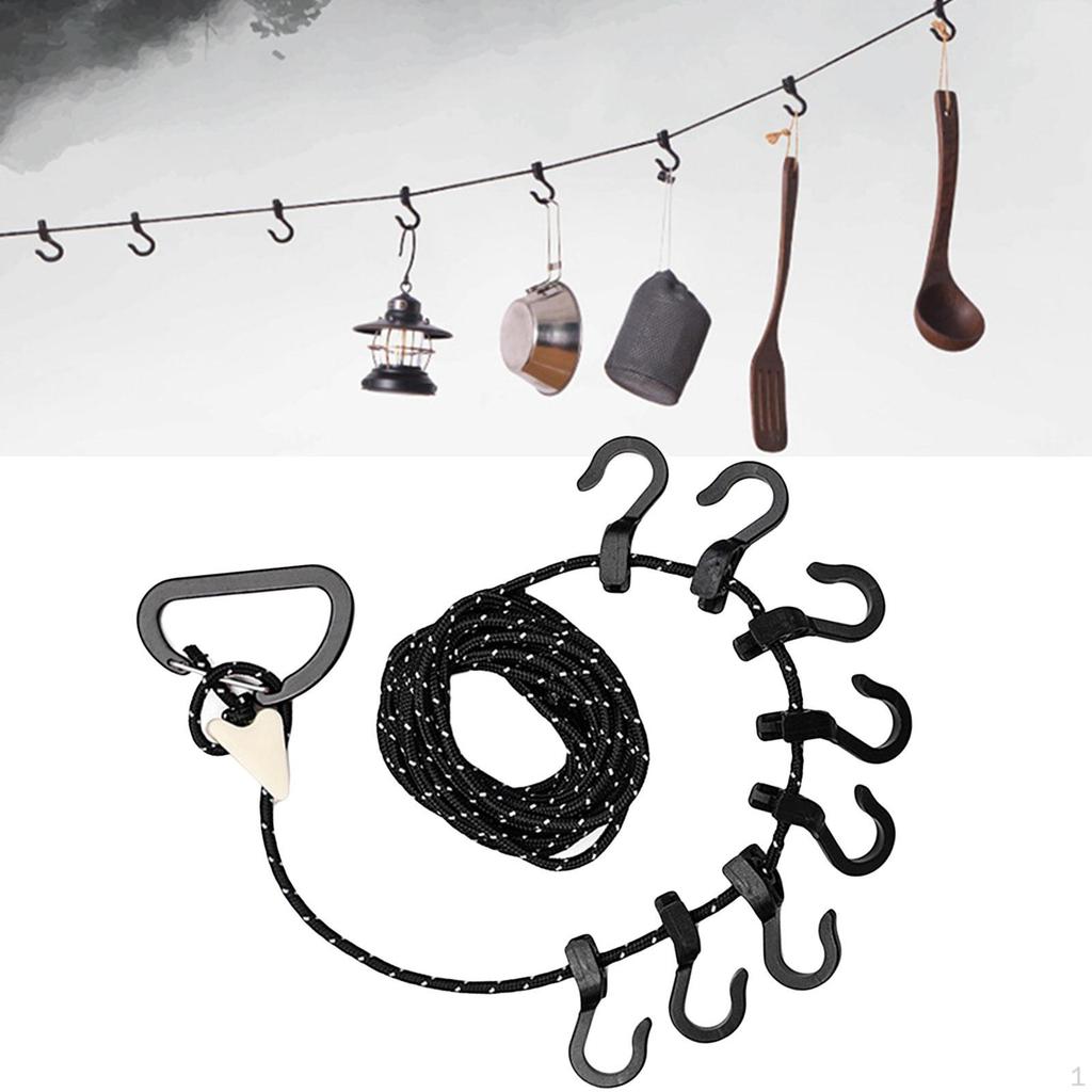 4. Portable Hanging Rope Anti-skid Clothesline Camping Accessories