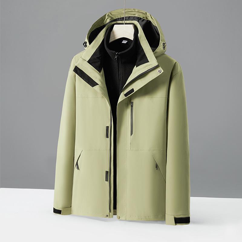 Men's & Women's Three-in-One Hooded Outdoor Jacket - Autumn/Winter Color Block Coat
