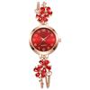 Neue Blumen Strassstein Uhren Verstellbares Armband Armbanduhren Einfache Quarz Uhr Geschenke