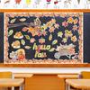 Leaf Watercolor Maple Party Wall Stickers Set For Fall Thanksgiving Home Decor